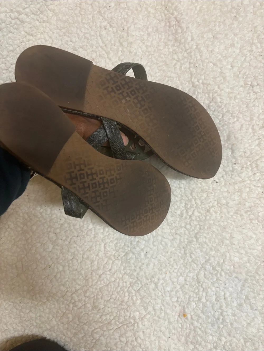 Tory Burch Miller Snake Printed Gold Logo Sandals women's 8